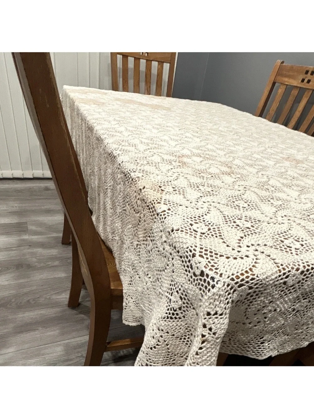 Vintage, Hand-Made in the 40’s, Crocheted Lace made for bedspread or table cloth